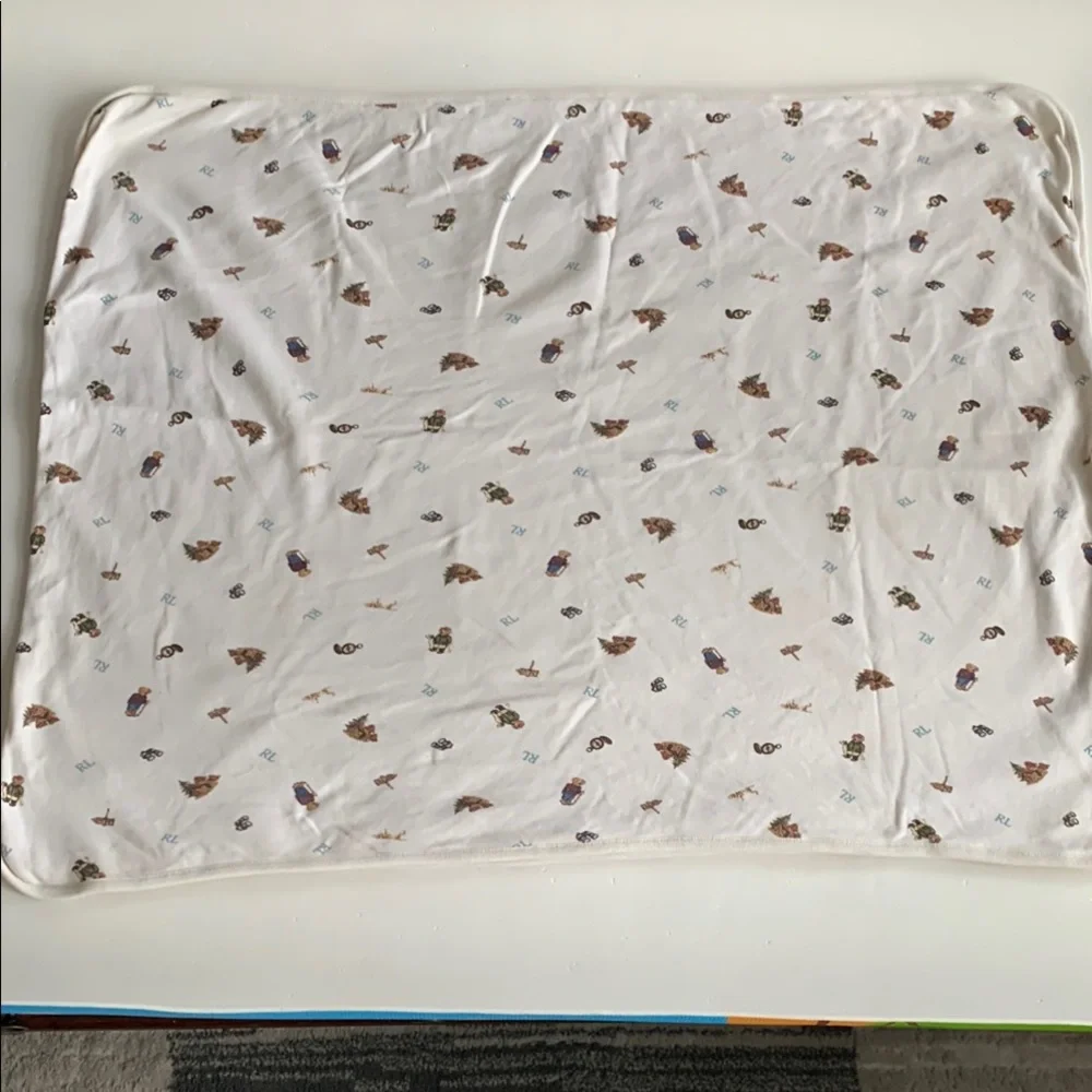 Ralph Lauren Classic Bear Baby Cream Blanket